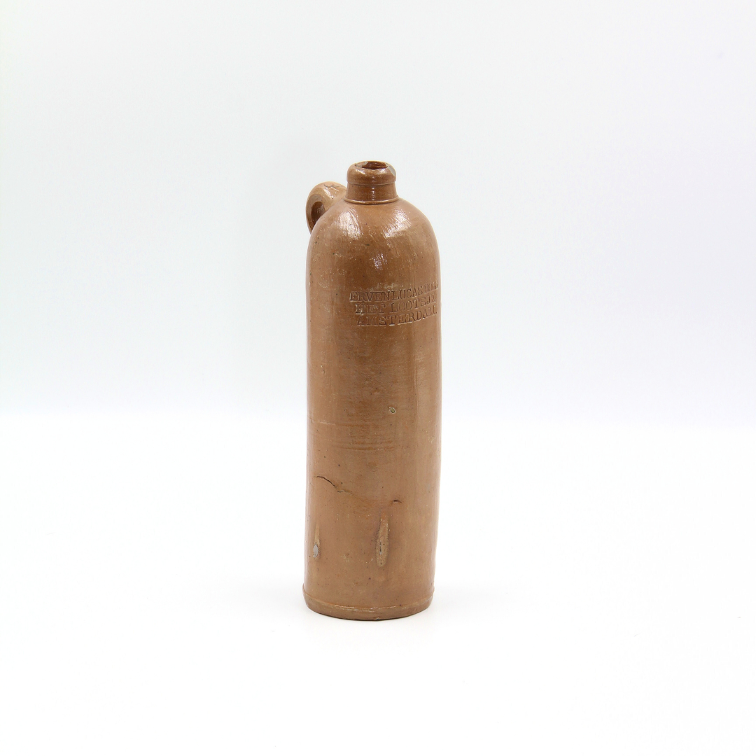 Antique 1870s Dutch Stoneware Bottle