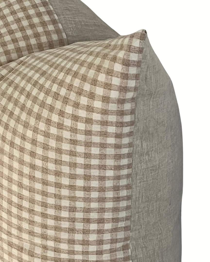 Oatmeal Gingham Cushion | 65cm x 65cm