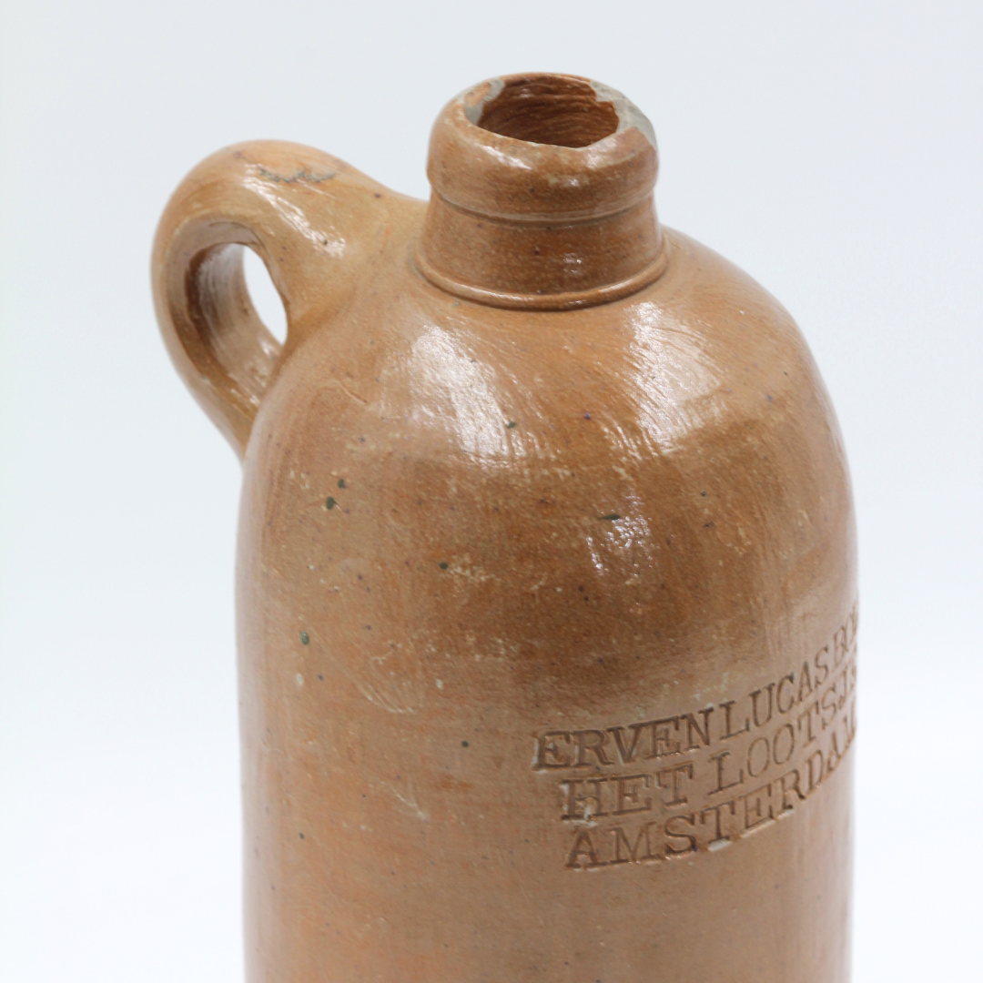 Antique 1870s Dutch Stoneware Bottle