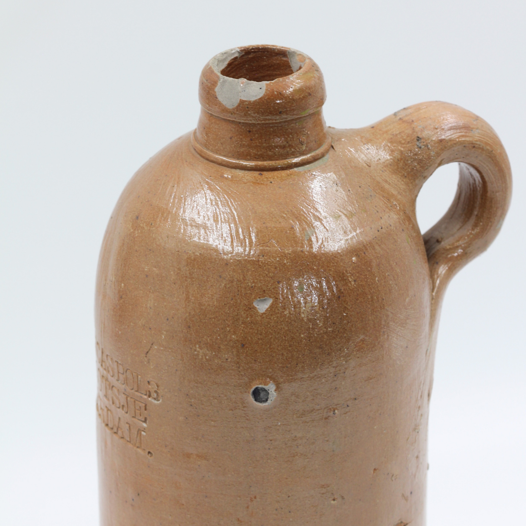 Antique 1870s Dutch Stoneware Bottle