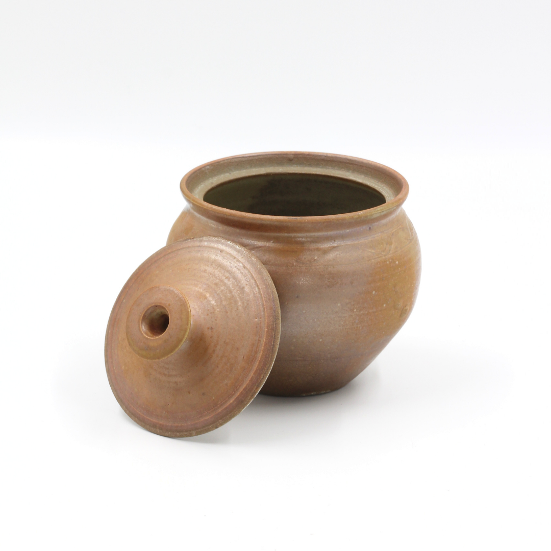 Rustic Clay Lidded Pot