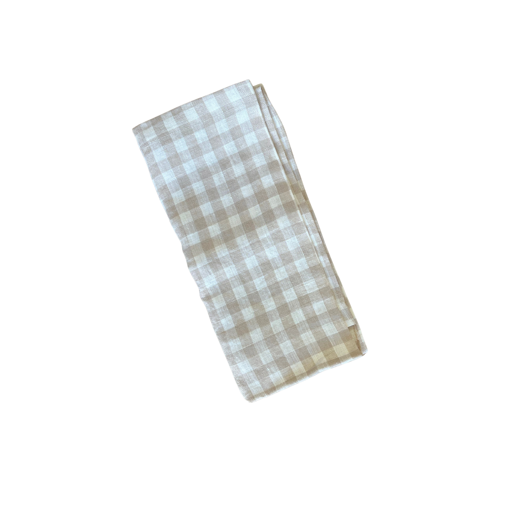 French Linen Tea Towel - Small Gingham