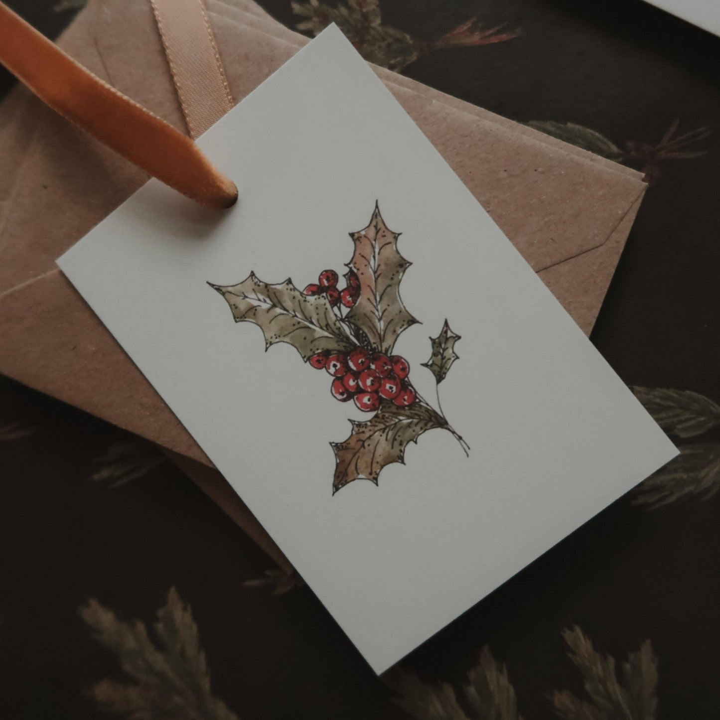 Holly Christmas Gift Tag