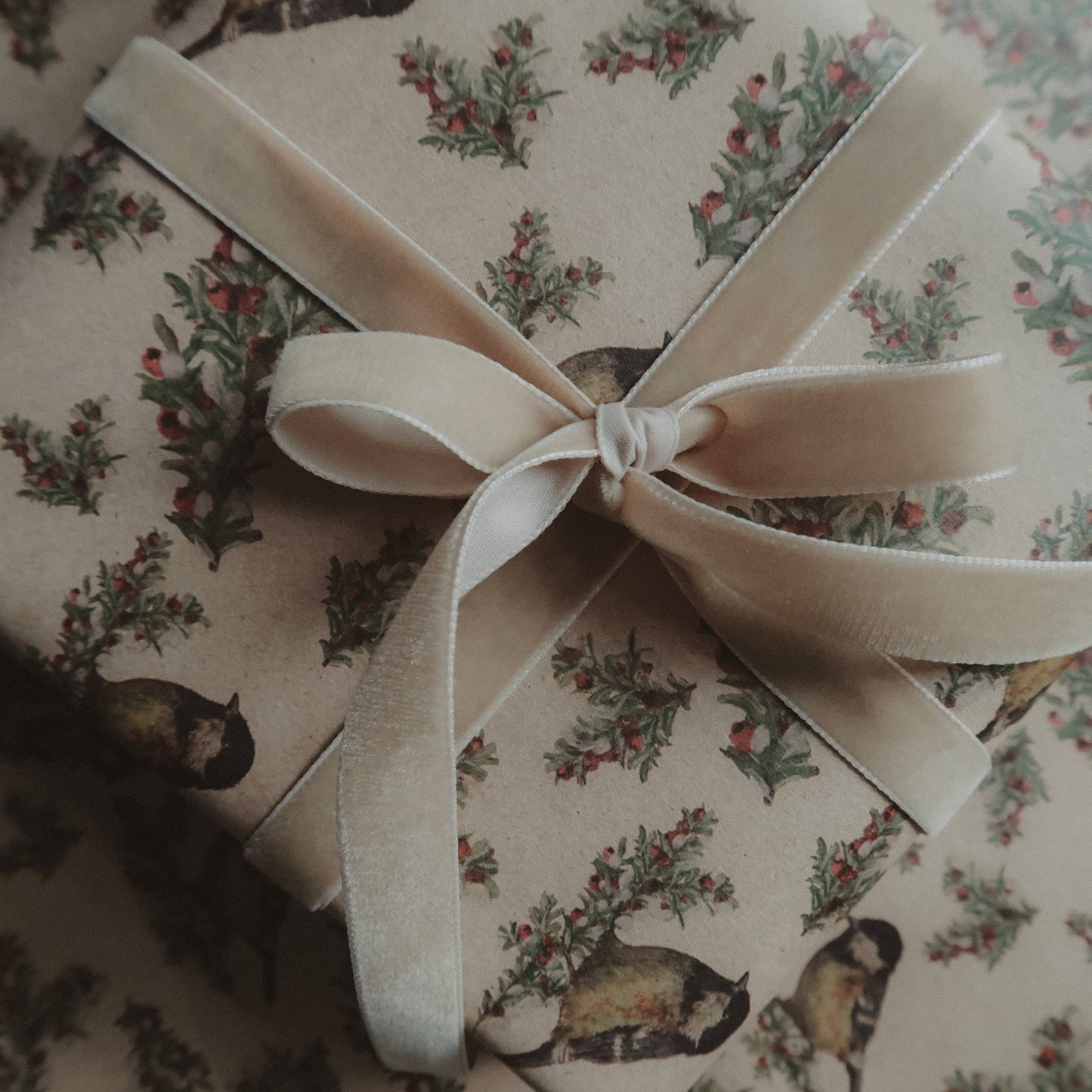 Songbird on Holly Wrapping Paper