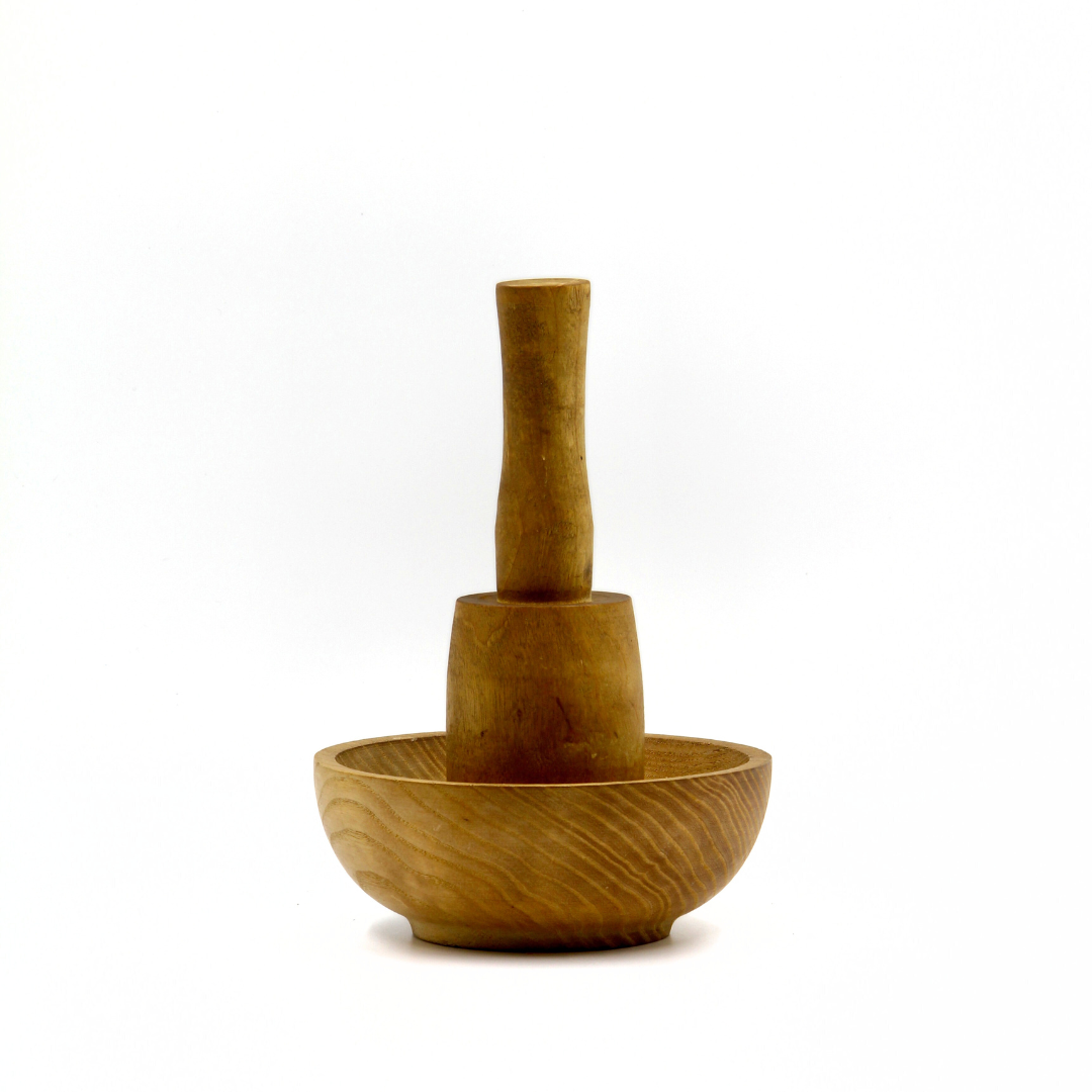 Vintage Wooden Mortar and Pestle