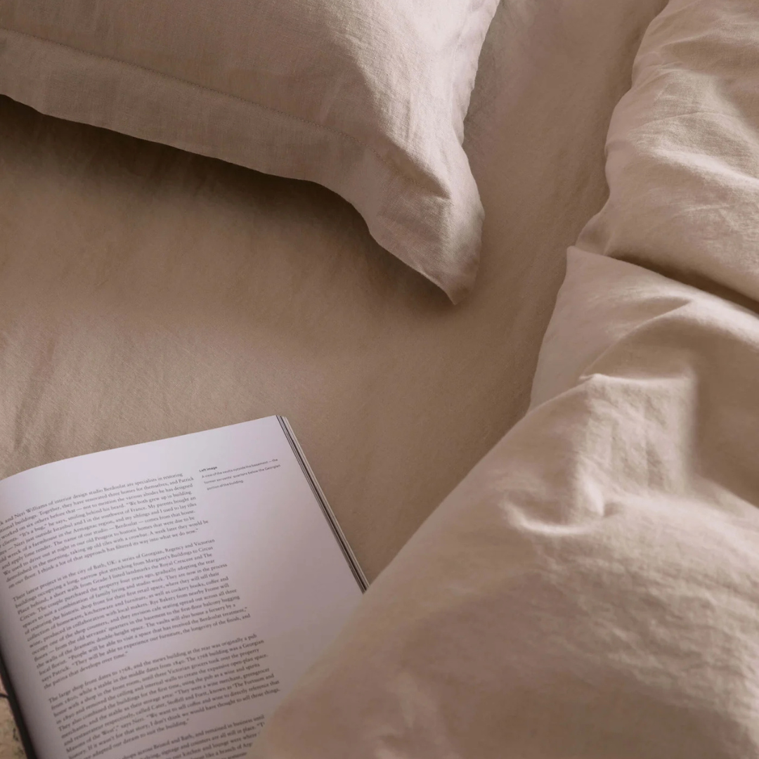 Avenue Oatmeal Linen & Cotton Duvet Cover Set