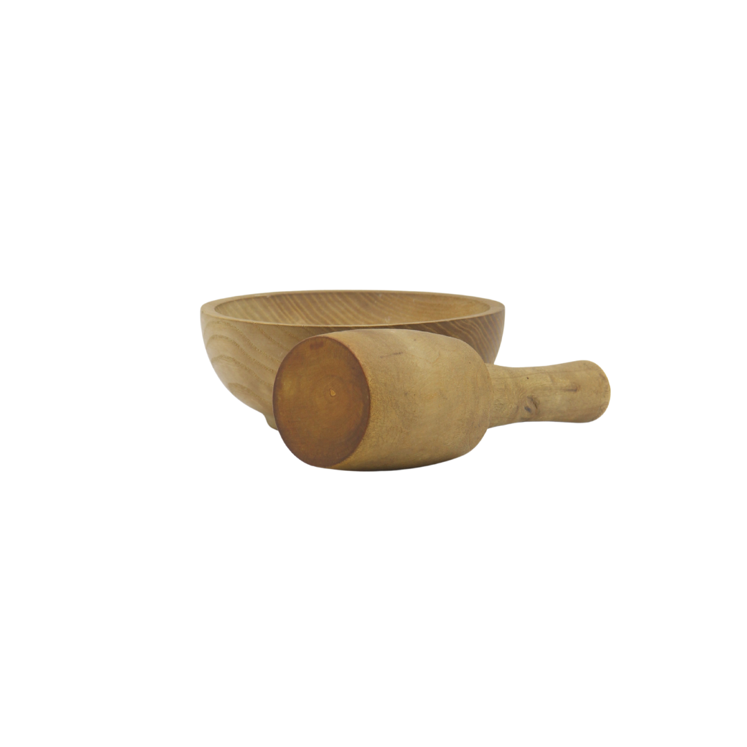 Vintage Wooden Mortar and Pestle