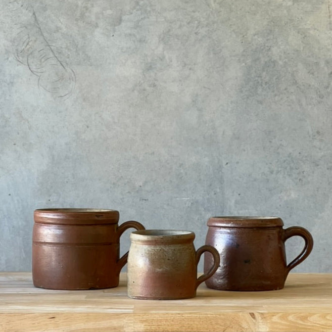 Antique French Stoneware Confit Pot