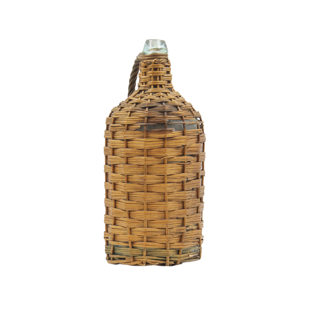 Antique French Rattan Demijohn (Large)