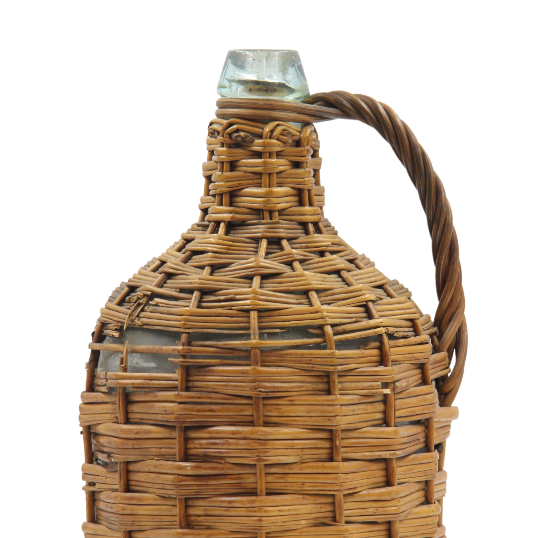 Antique French Rattan Demijohn (Large)