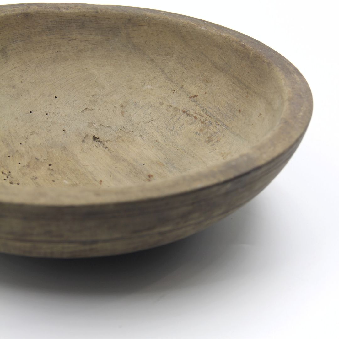 Antique French Oak Butter Bowl