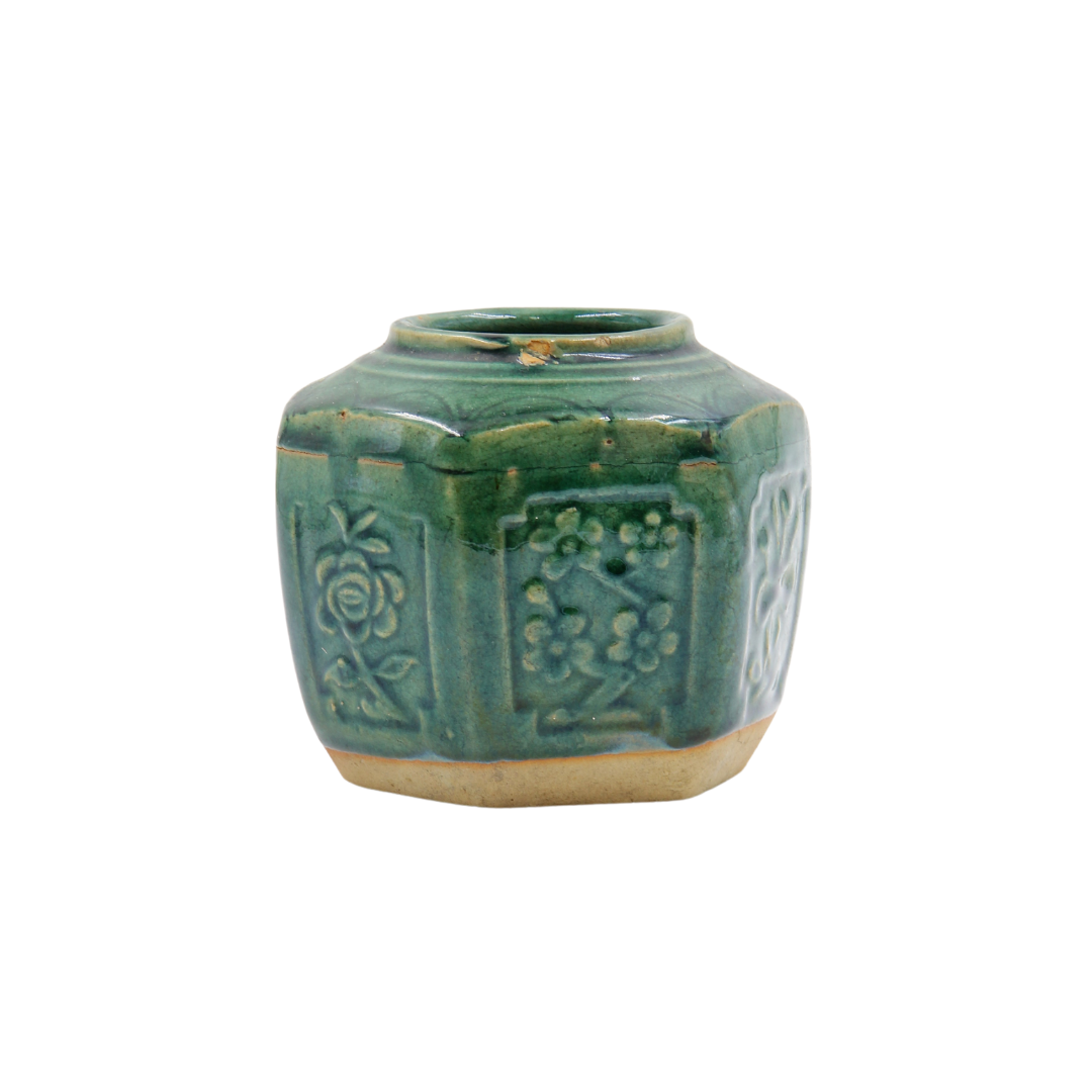 Pair of Vintage Jade Green Ginger Jars