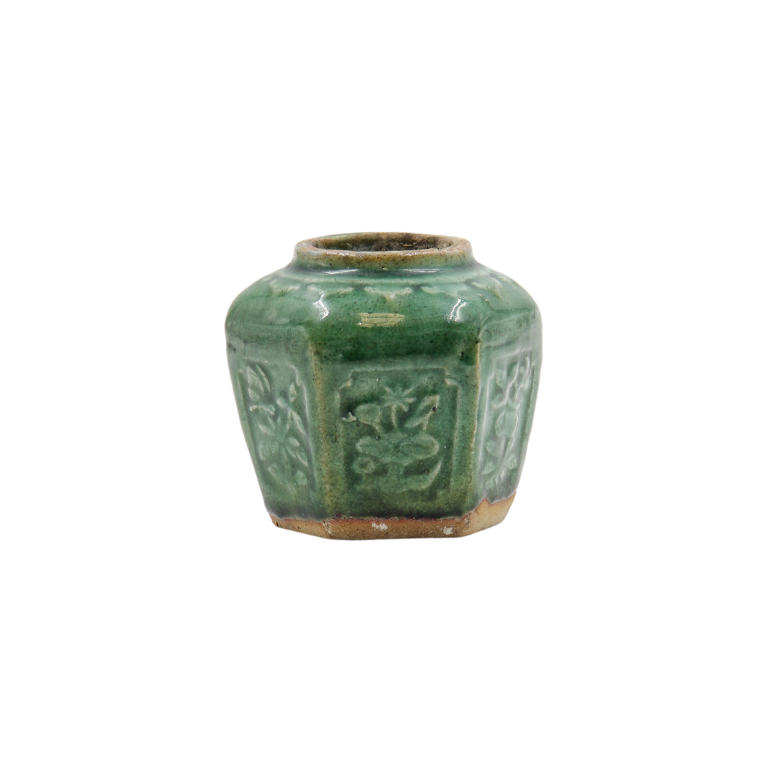 Pair of Vintage Jade Green Ginger Jars