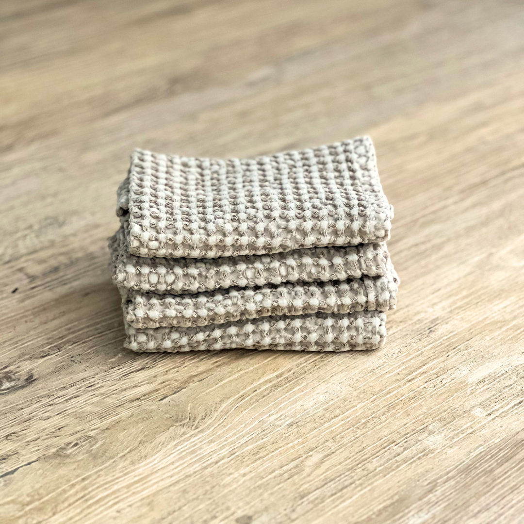Organic Waffle Face Cloth - Natural