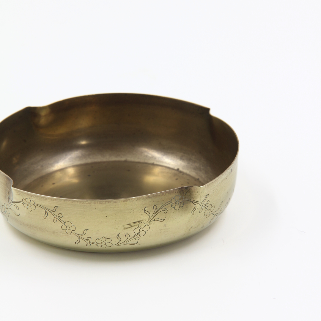 Antique Etched Brass Bowl
