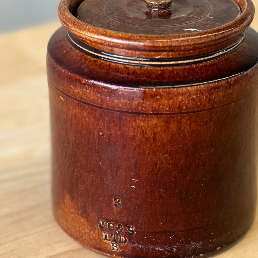 Antique James Campbell Brisbane Lidded 3Q Crock