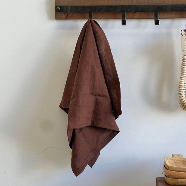 French Linen Tea Towel | Chocolate