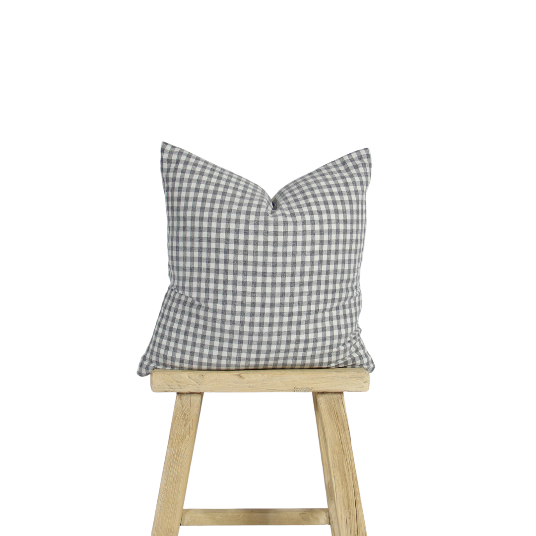 Charcoal Gingham Cushion
