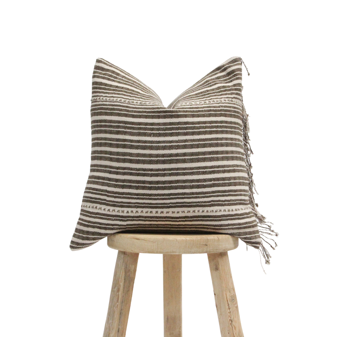 Cocoa Stripe Karen Cushion
