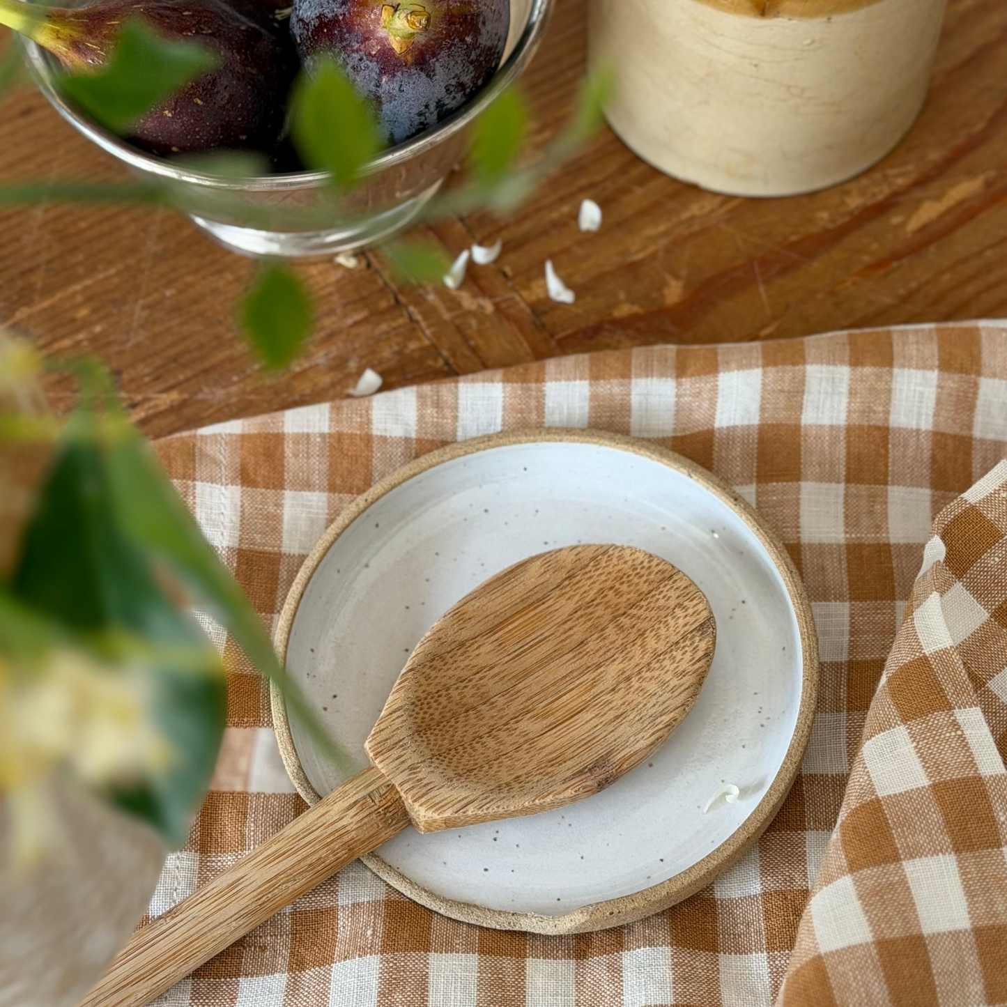 French Linen Tea Towel | Rust Gingham