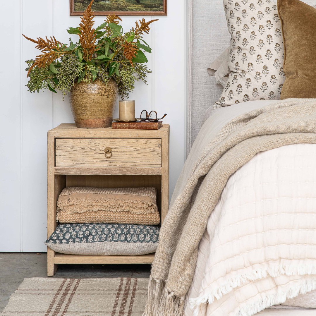 Hattie Linen Throw Blanket | Natural