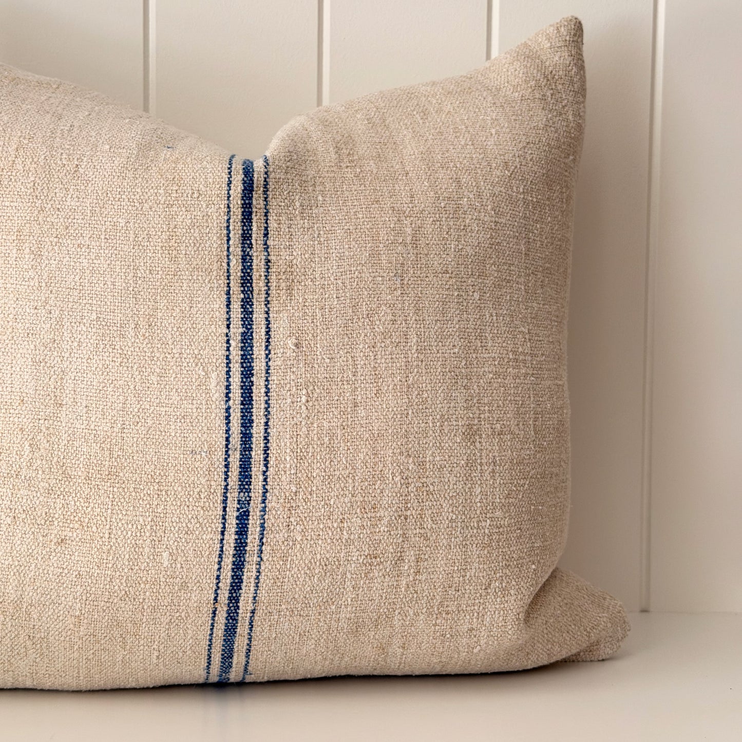 Vintage Grain Sack Cushion | Cobalt Blue