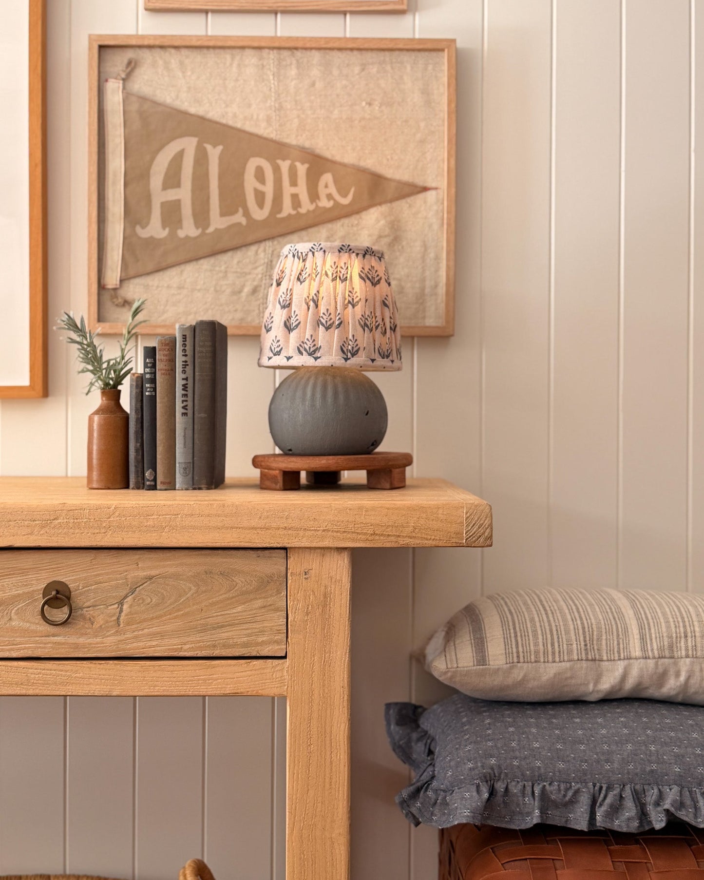 Safi Block Print Lampshade | Blue