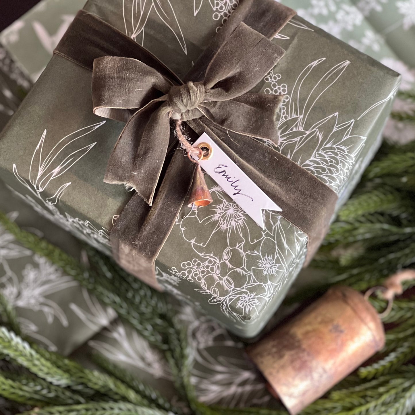 Olive Velvet Ribbon 10m