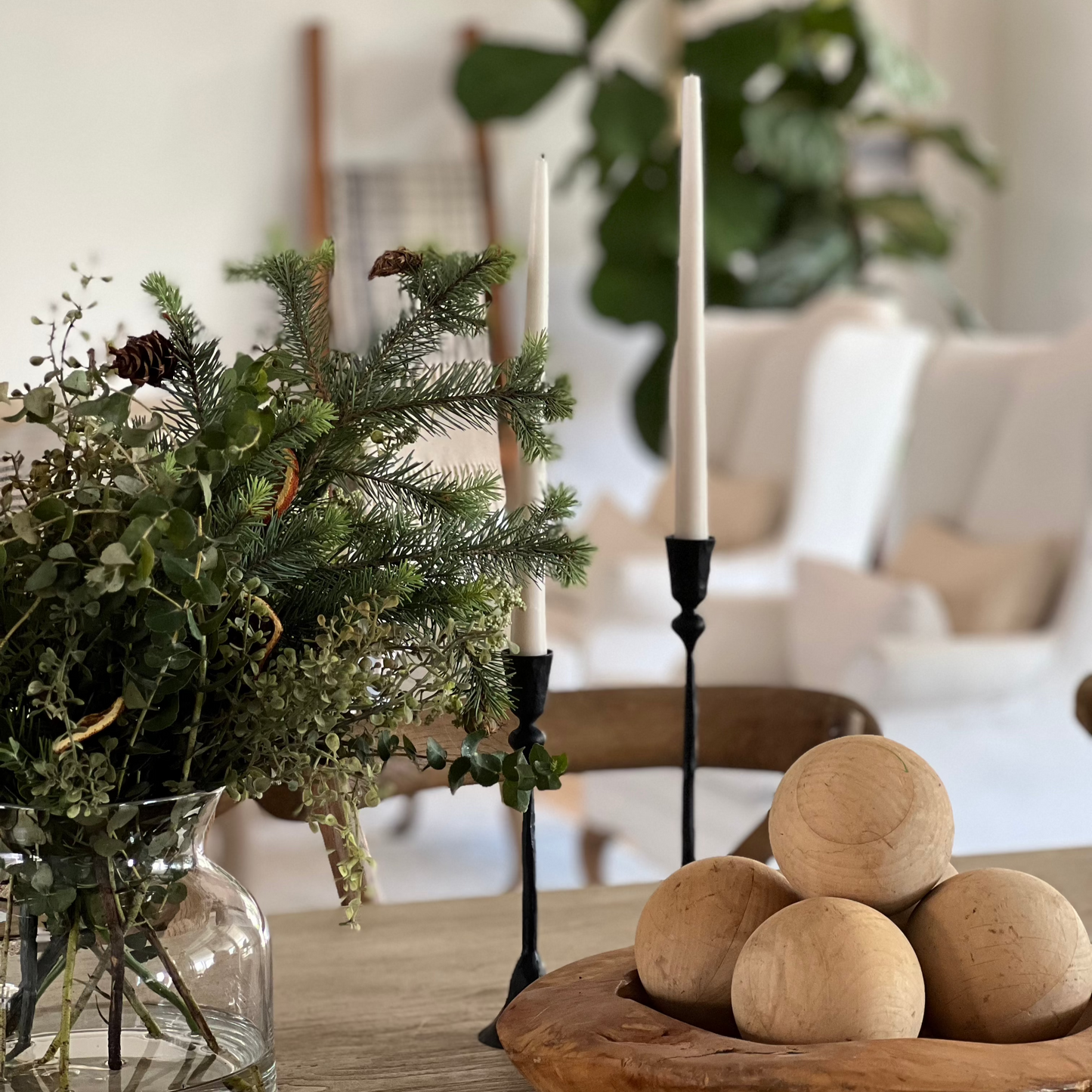 Gemma Candle Holders: Black | Set of 2