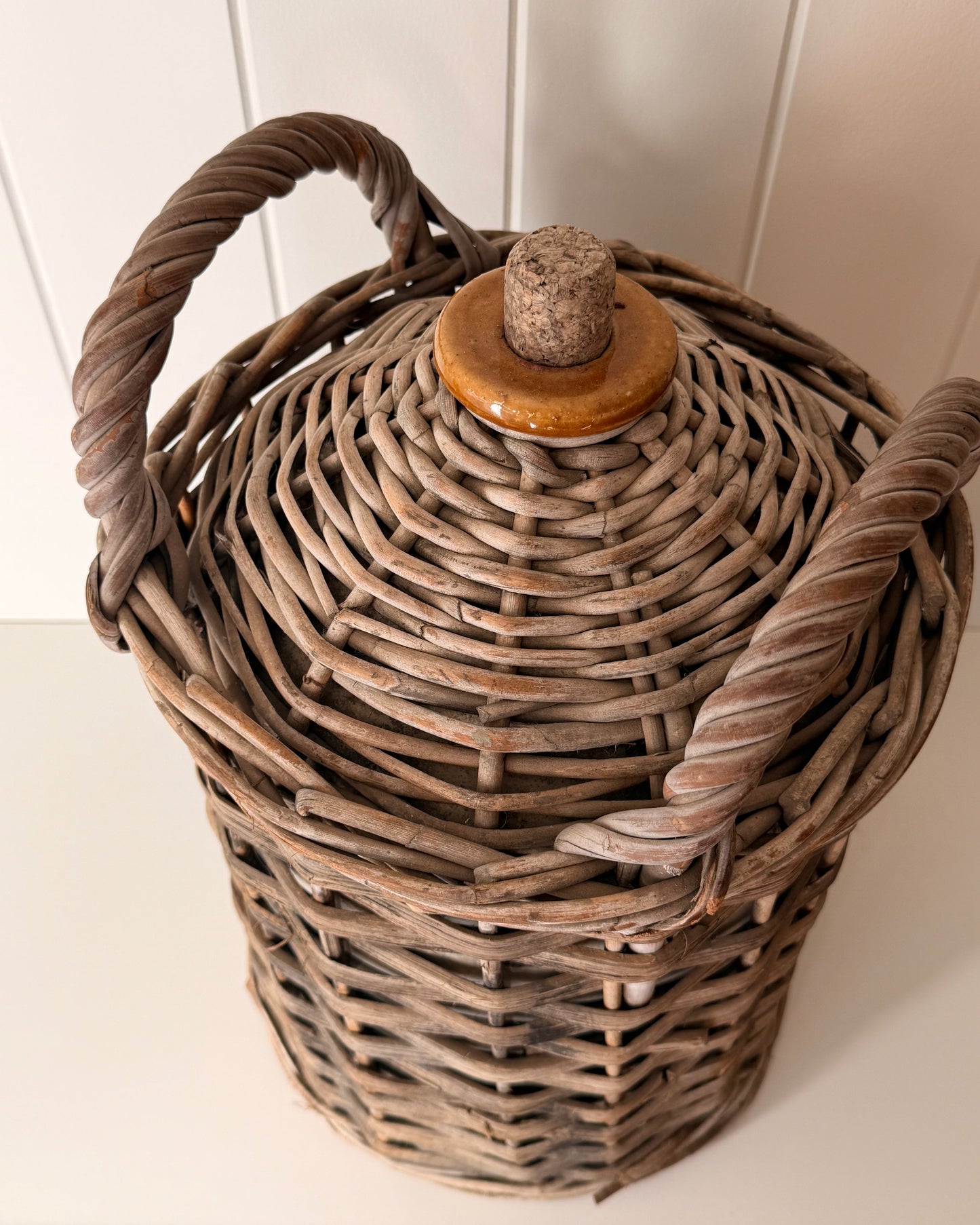 Antique Wicker Wrapped Demijohn I
