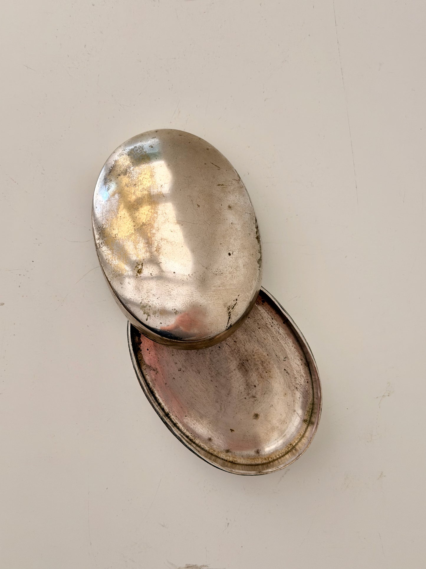Antique Silver Oval Box