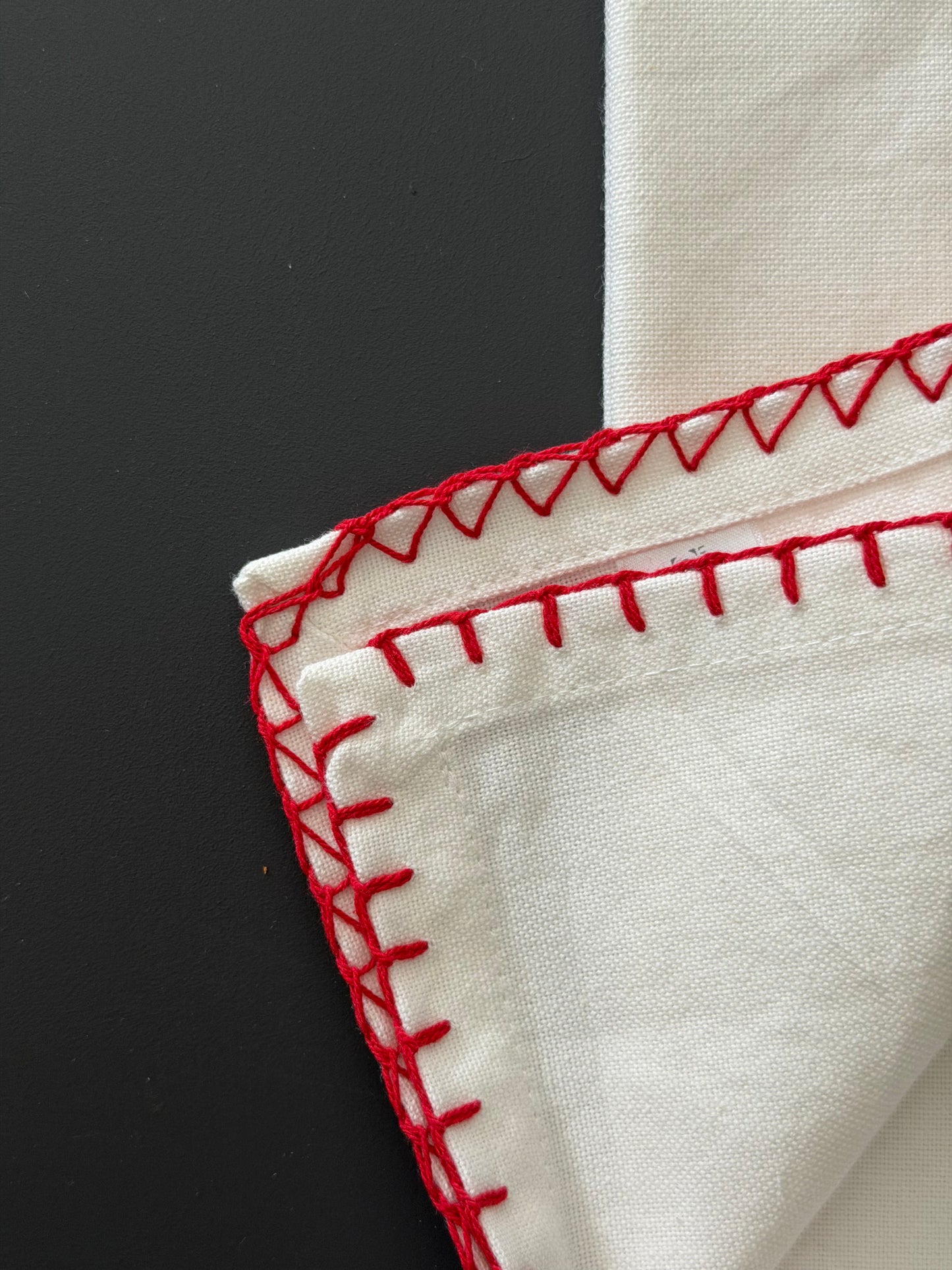 Red Whip Stitched Napkin | Set of 4