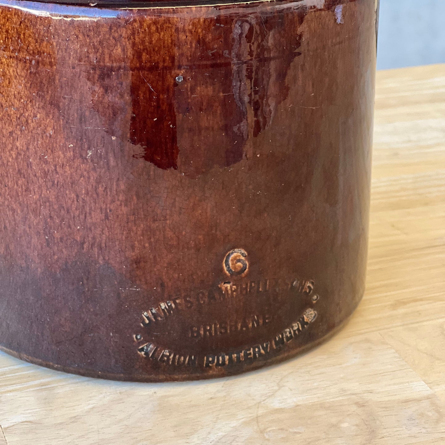 Antique James Campbell & Sons 6Q Crock