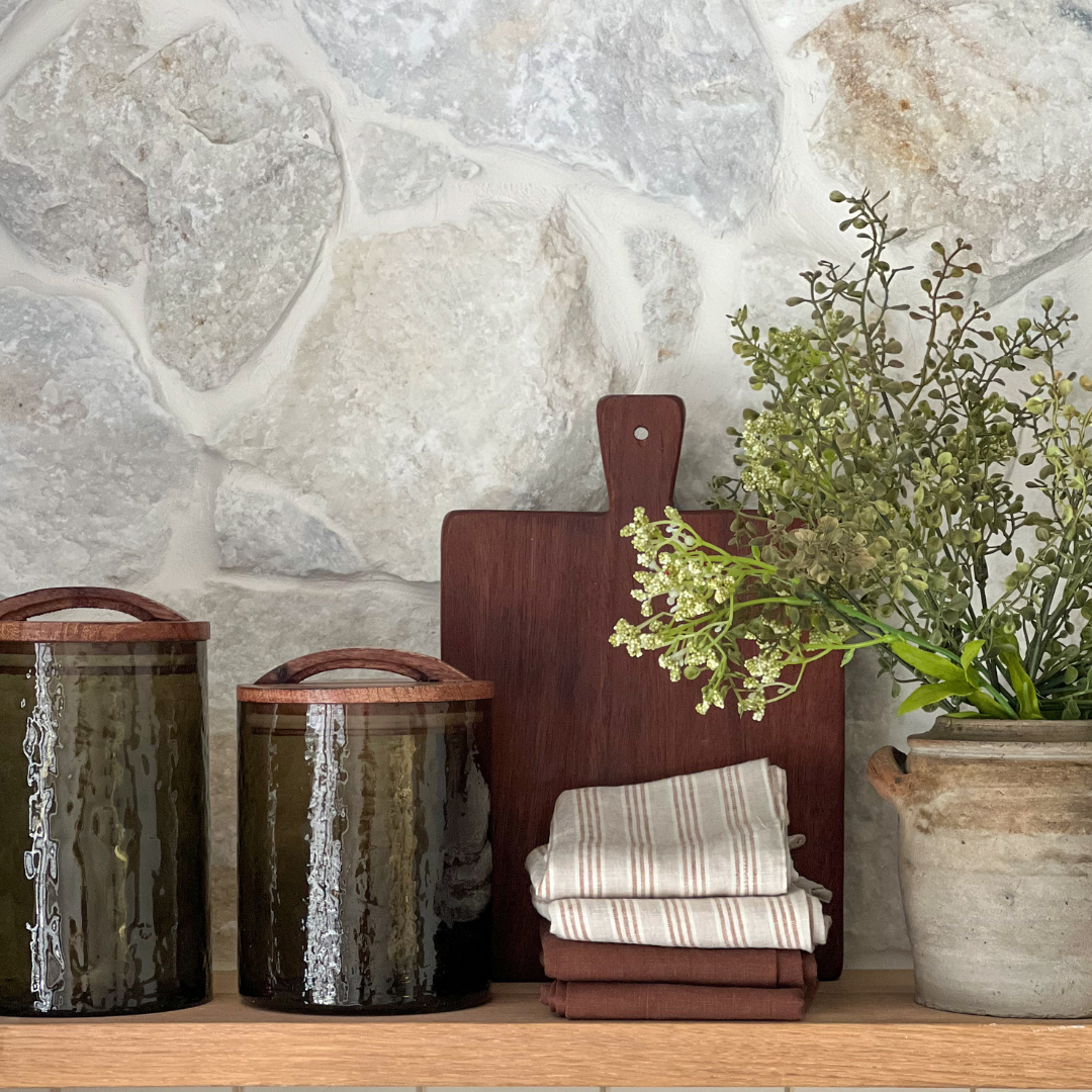 Oliver Glass Canister L | Brown