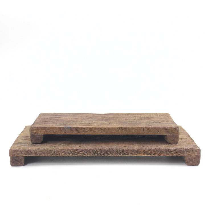 Rectangular Wood Carved Pedestal