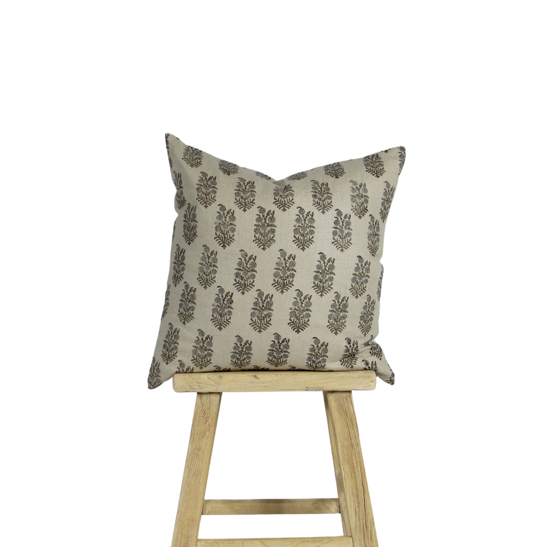 Savannah Block Print Cushion | Blue