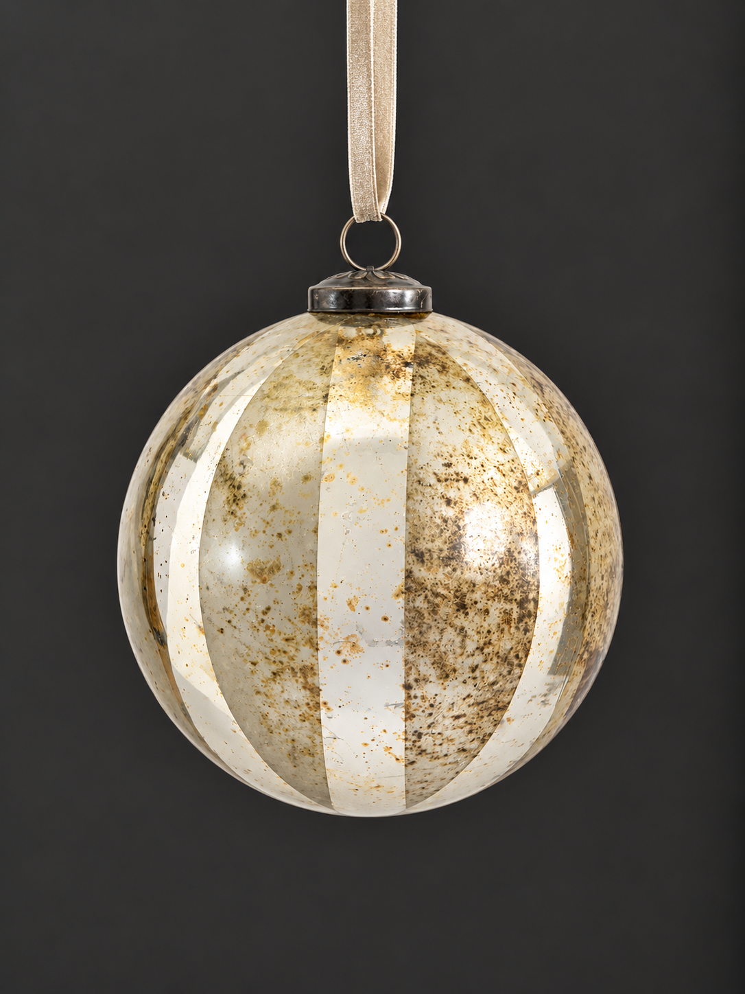 Striped Mercury Glass Bauble