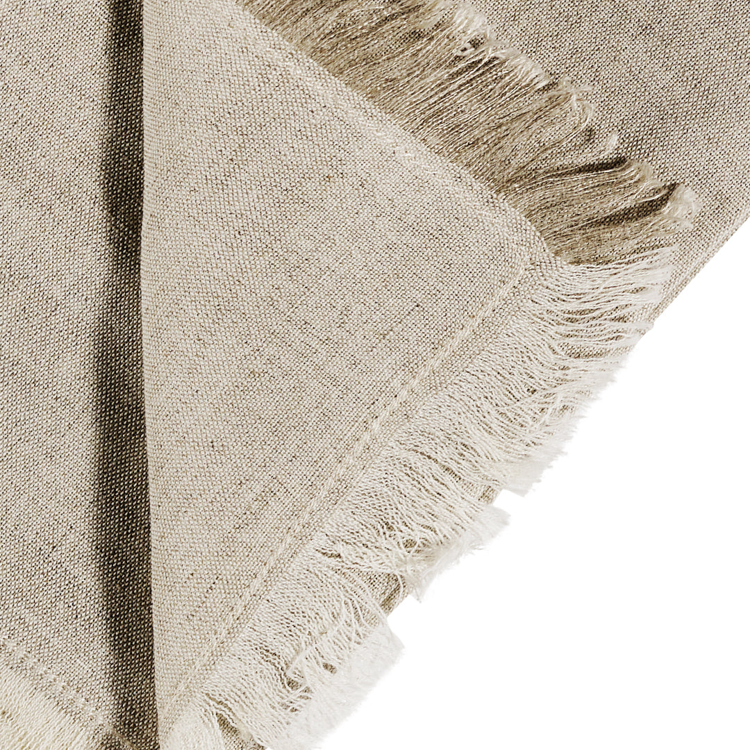 Fringed Linen Dinner Napkin | Set of 4 | Natural