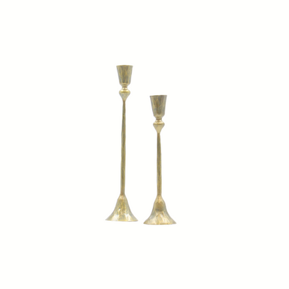 Gemma Candle Holders: Antique Brass | Set of 2