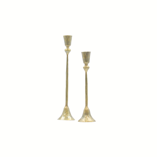 Gemma Candle Holders: Antique Brass | Set of 2