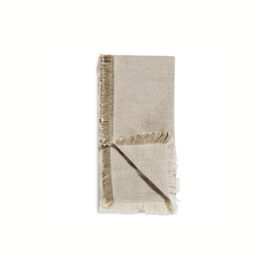 Fringed Linen Dinner Napkin | Set of 4 | Natural