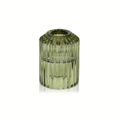 Bella Glass Taper Holder | Moss