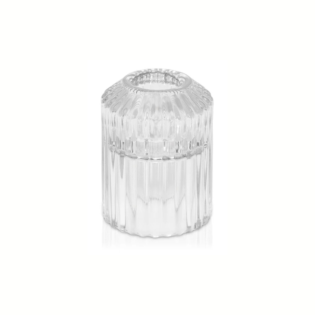 Bella Glass Taper Holder | Clear