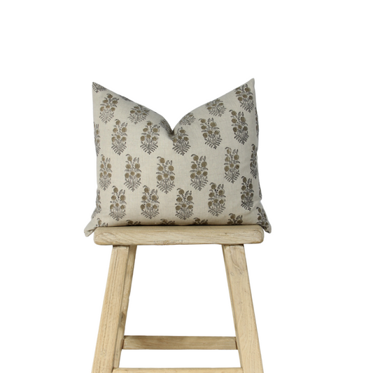 Savannah Block Print Cushion | Olive