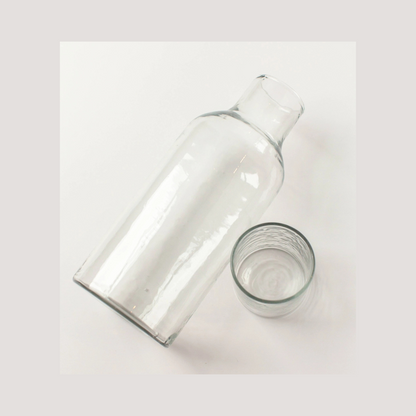 Handblown Hammered Glass Carafe | Clear