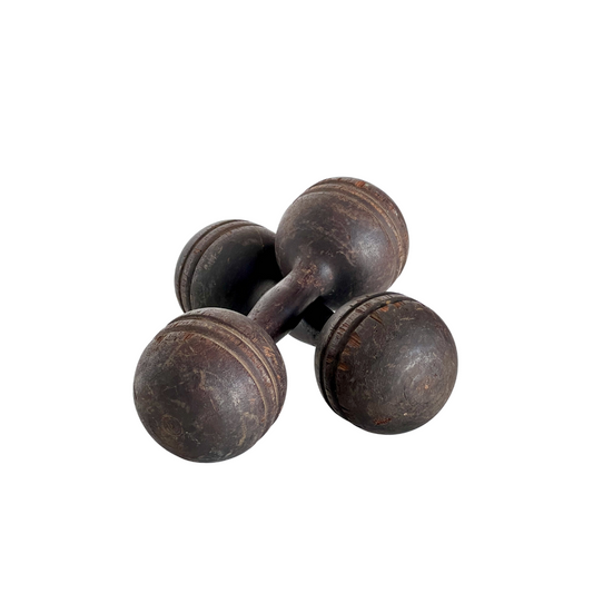 Antique Wooden Dumbbells - Large