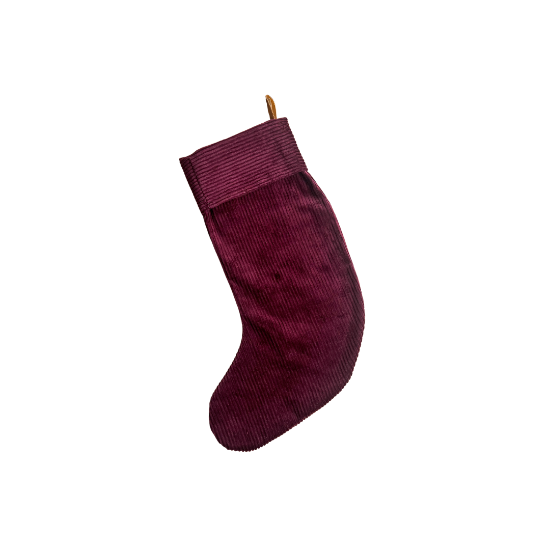 Plum Corduroy Stocking