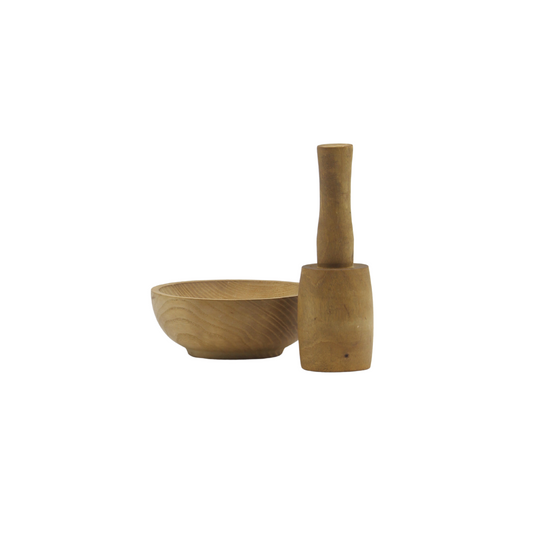 Vintage Wooden Mortar and Pestle