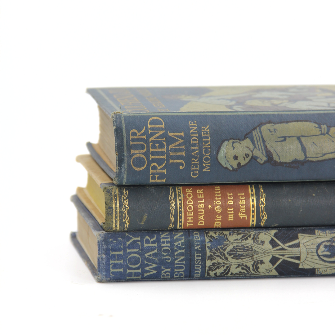 Antique Book Stack - Blue