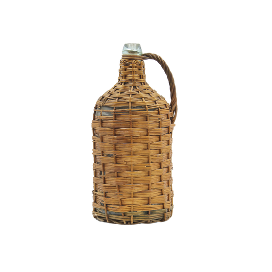 Antique French Rattan Demijohn (Large)